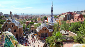 Der berühmte Park Guell in Barcelona, Spanien