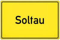 Ein Gelbes Stadt Schild von Soltau